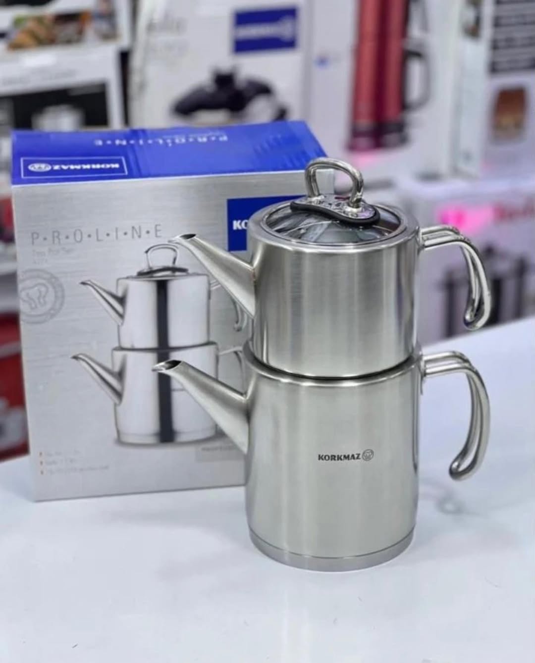 کتری قوری برند کرکماز استیل ۱۸/۱۰ ترکیه